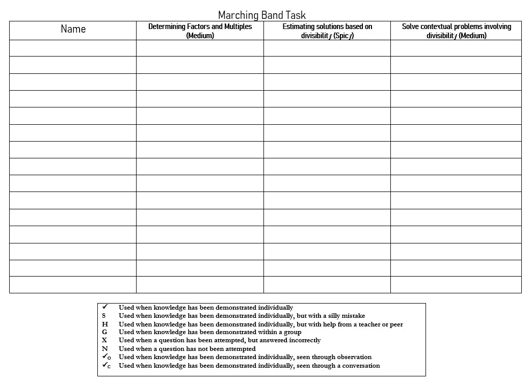 Maegan’s Marching Band example